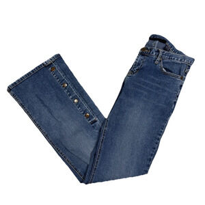 Y2K Aeropostale Womens Size 3/4 Low Waist Jeans Button Flare